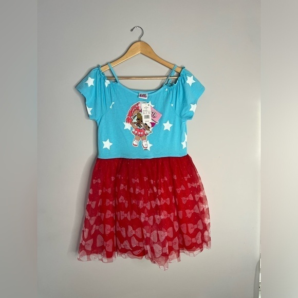 LOL Surprise Dress Tulle Girls Size XXL Plus (18) Red White and Blue Fourth - Picture 4 of 7